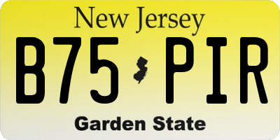NJ license plate B75PIR