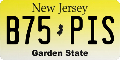 NJ license plate B75PIS