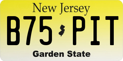 NJ license plate B75PIT