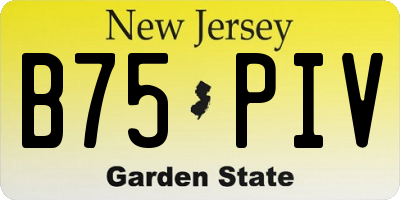 NJ license plate B75PIV
