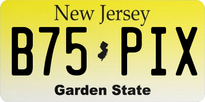 NJ license plate B75PIX