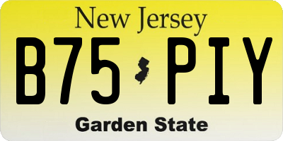 NJ license plate B75PIY