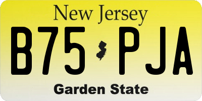 NJ license plate B75PJA