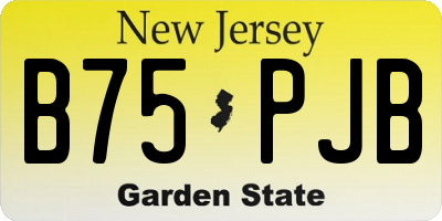 NJ license plate B75PJB