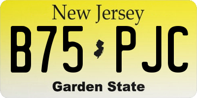 NJ license plate B75PJC