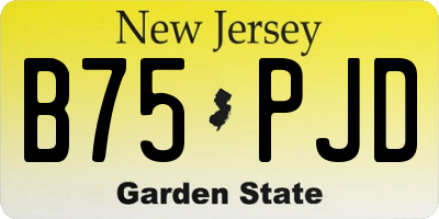 NJ license plate B75PJD