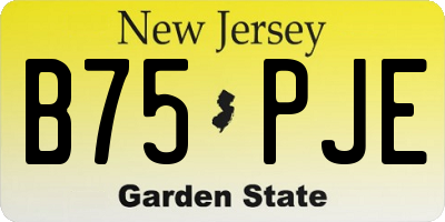 NJ license plate B75PJE