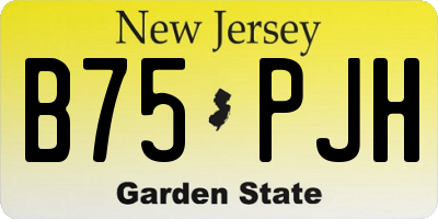 NJ license plate B75PJH