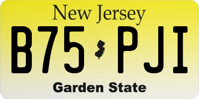 NJ license plate B75PJI