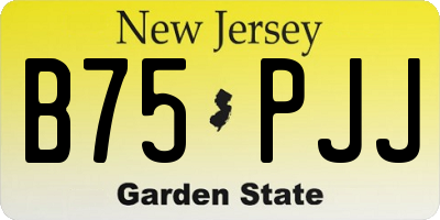 NJ license plate B75PJJ