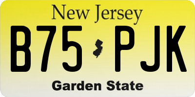 NJ license plate B75PJK