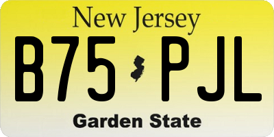 NJ license plate B75PJL
