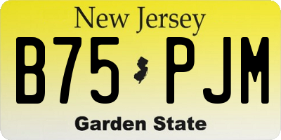 NJ license plate B75PJM