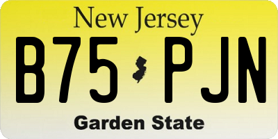 NJ license plate B75PJN