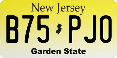 NJ license plate B75PJO