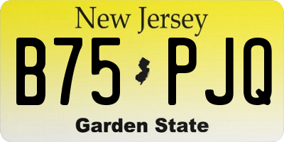 NJ license plate B75PJQ