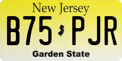 NJ license plate B75PJR