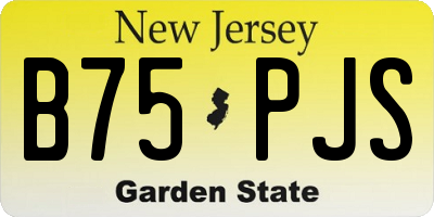 NJ license plate B75PJS