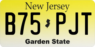 NJ license plate B75PJT