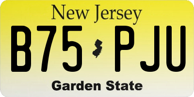 NJ license plate B75PJU