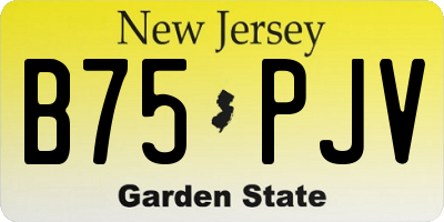 NJ license plate B75PJV