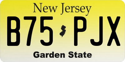 NJ license plate B75PJX
