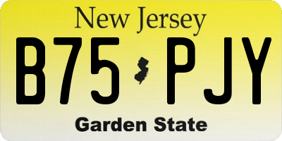 NJ license plate B75PJY