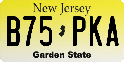 NJ license plate B75PKA