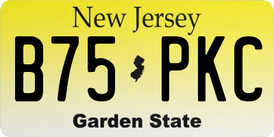 NJ license plate B75PKC