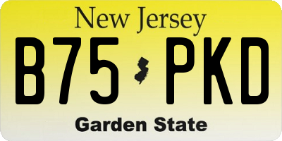NJ license plate B75PKD