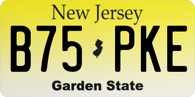 NJ license plate B75PKE