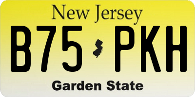 NJ license plate B75PKH