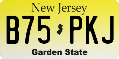 NJ license plate B75PKJ
