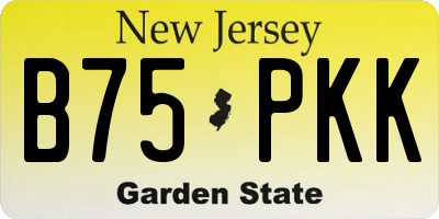 NJ license plate B75PKK