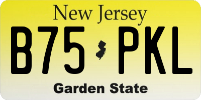 NJ license plate B75PKL