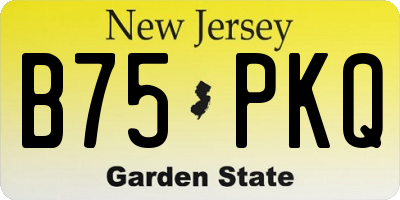 NJ license plate B75PKQ