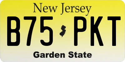 NJ license plate B75PKT