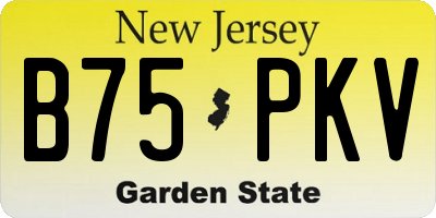 NJ license plate B75PKV