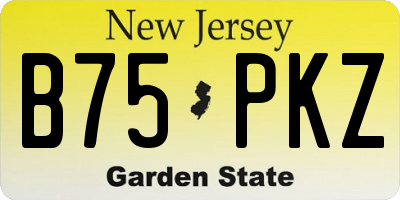 NJ license plate B75PKZ