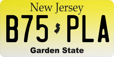 NJ license plate B75PLA
