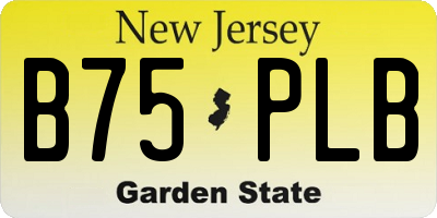 NJ license plate B75PLB