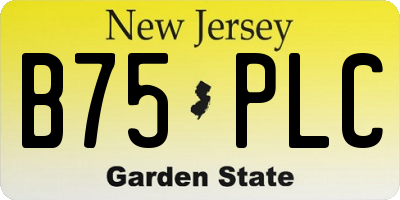 NJ license plate B75PLC