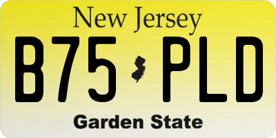 NJ license plate B75PLD
