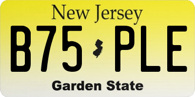 NJ license plate B75PLE