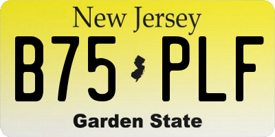 NJ license plate B75PLF