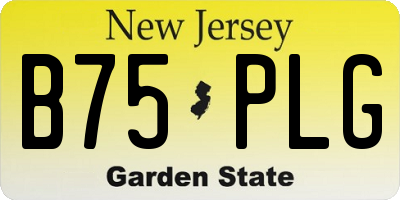 NJ license plate B75PLG