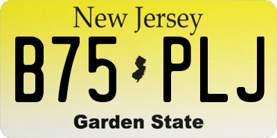 NJ license plate B75PLJ