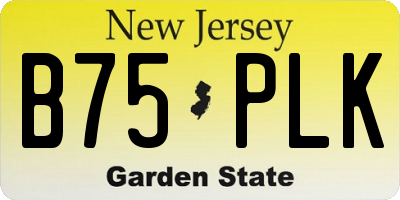 NJ license plate B75PLK