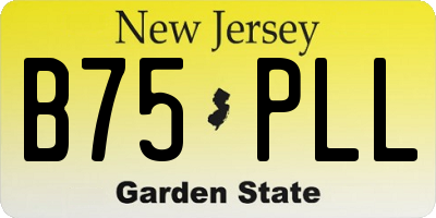 NJ license plate B75PLL