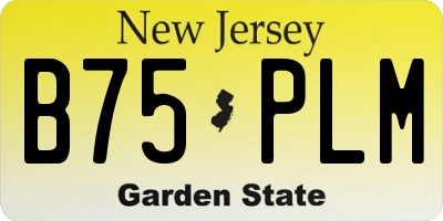 NJ license plate B75PLM